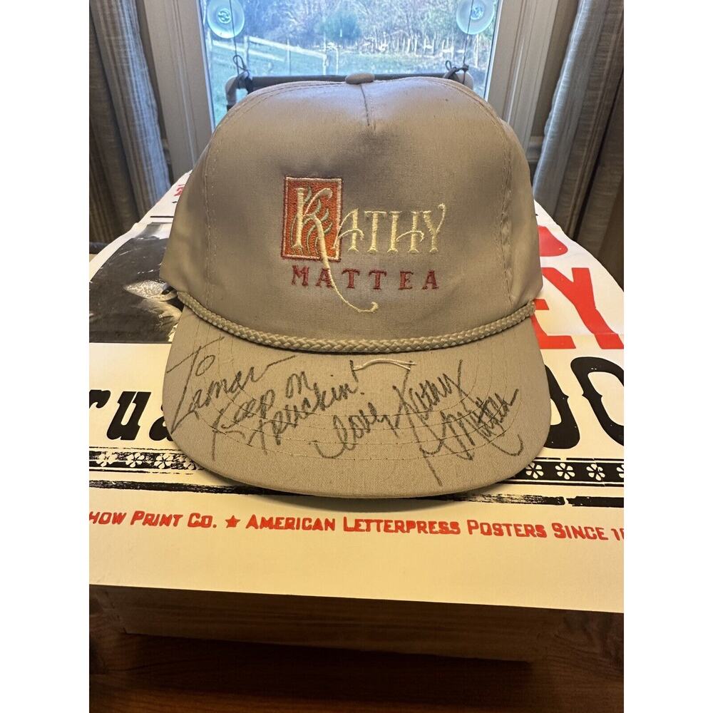SIGNED KATHY MATTEA Vintage Baseball Hat Autograph COUNTRY MUSIC STAR RARE Read